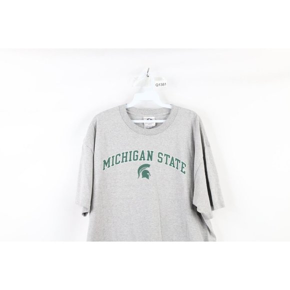 Vintage XL Distressed Block Letter Spell Out Michigan State University T-Shirt - Picture 2 of 12